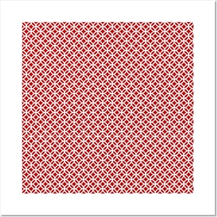 Geometric red christmas abstract pattern Posters and Art